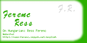 ferenc ress business card